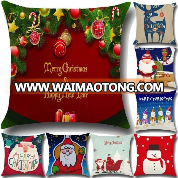 Christmas design digital printed pillow Home Decoration linen Sofa Cushion